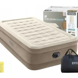 Надувной матрас кровать ліжко Intex 64426 с электронасосом 99х191х46см