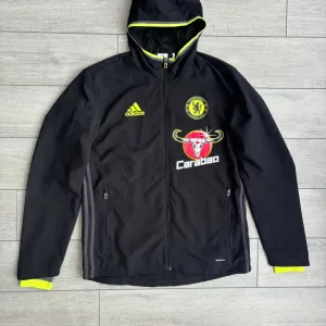 Chelsea Carabao Adidas Black Football Soccer Size M Розмір Адідас Челсі Англія Чорна Чоловіча Футбольна Спортивна Куртка Вітрівка Ветровка Оригінал