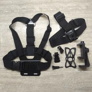 Комплект! Крепление для экшн камер GoPro и телефонов на грудь и голову