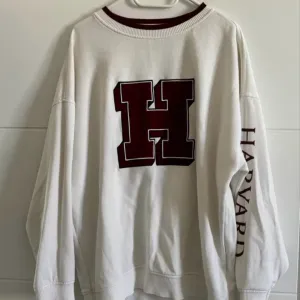 Світшот флісовий H&M Divided білий оверсайз бавовна з надписом Harvard