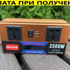ℹ️ Преобразователь тока 12v 3500w с монитором + 2 розетки. Инвертор