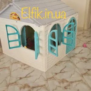 Детский домик пластиковый со шторками