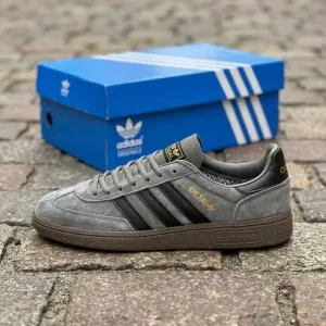 Чоловічі кросівки Adidas Handball Spezial Grey Black (41-45) — Адідас Хендбол Спешл, замша, сірі, демісезонні