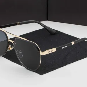 Чоловічі сонцезахисні окуляри Cartier NEW 2026 | UV400 | авіатор краплі | футляр в комплекті | металева оправа