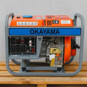 Генератор на колесах дизельний OKAYAMA 6.0кВт генератор дизельный