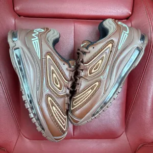 (БЕЗ ПЕРЕДОПЛАТИ) Nike Air Max 98 x Supreme Brown найк ейр макс 98 супрім коричневі шкіряні кросівки з рефлективними деталями та амортизацією Air