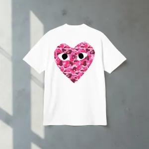Футболка  Comme des Garcons Play Logo унисекс черная белая плей New