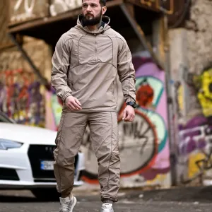 Спортивний костюм чоловічий беж, спортивный костюм мужской стильный