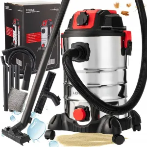 Промисловий пилосос Lehmann 30л. 3500W. + розетка. Будівельний пилосос. Вологе і сухе прибирання.