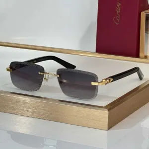 Чоловічі сонцезахисні окуляри Cartier CT0847S Картье безободкові з кришталевим огранюванням