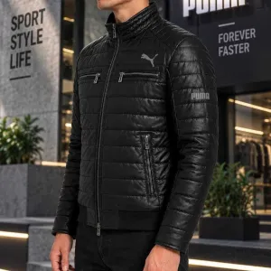 New New New ‼️ Мужская осенняя курточка Кожанка мужская Куртка пума Puma осень демисезон черная мужская куртка Лучшая цена у нас!
