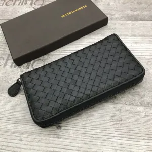 Чоловічий шкіряний клатч Bottega Veneta на блискавці  кошелек портмоне