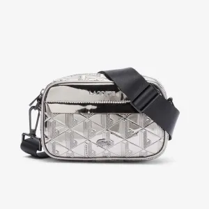 100% ОРИГІНАЛ Lacoste monogram crossbody silver chrome bag чоловіча сумка через плече NU4904BG