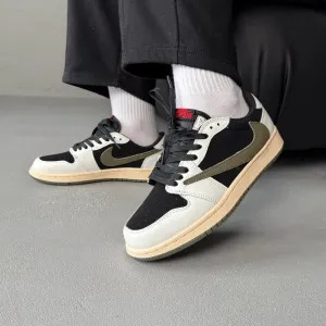 36-45 р кросівки Nike Air Jordan 1 Low x Travis Scott Olive