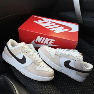 Жіночі кросівки найк данк бежеві шкіра  Nike SB dunk beige white