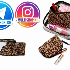 ОРИГІНАЛ! Краща ціна в інтернеті !Косметичка 3 в 1 Beauty Bag Trio Leopard Victoria's Secret, Виктория сикрет