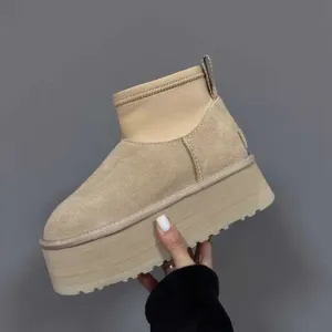 Уггі UGG Dipper Mini Light Beige premium натуральні замша та хутро