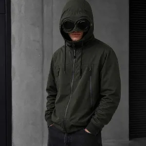 Чоловіча куртка CP Company CP4 преміум якості, стильна демісезонна куртка Soft Shell з мікрофлісовою підкладкою, водовідштовхувальний матеріал