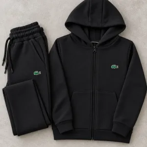 LACOSTE PREMIUM!Чоловічий спортивний брендовий костюм на осінь чорний