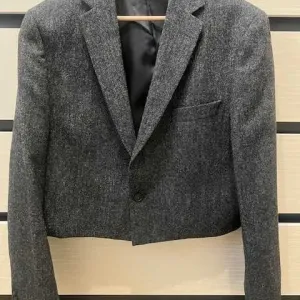 Серый шерстяной жакет женский Marks&Spencer