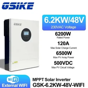 Гібридний інвертор Gsike GSK-6.2KW-48V-WIFI 48В 6.2кВт