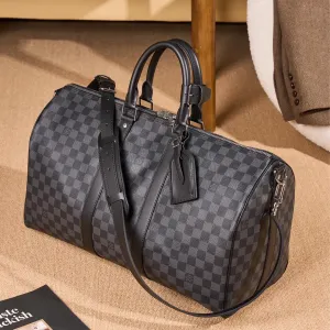 Дорожня сумка велика сіра Louis Vuitton Keepall 50 луи витон натуральна шкіра шкіряна чоловіча жіноча дорожная сумка мужская спортивная большая