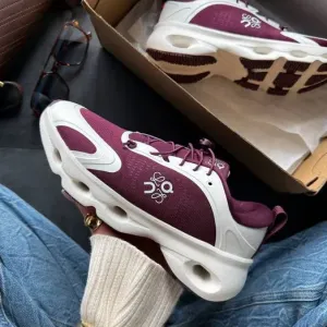 Кросівки ON Cloudsolo White/Burgundy premium | Кроссовки жіночі чоловічі