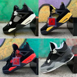 Кросівки  Nike Air Jorda 4 retro Thunder Black White Yellow Red Grey