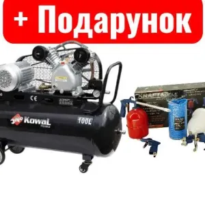 Компресор масляний 100 л KowaPolska 450л/хв 3.5кВт компрессор масляный ремінний компресор повітряний масляний компресор 100 літрів воздушный