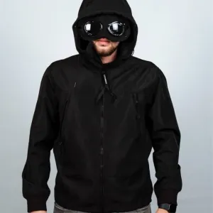 Чоловічий Softshell C.P Company чорний/ вітровка сп компані чорна з лінзами/ софтшелл сіпі компані
