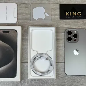 Apple iPhone 15 Pro - 128GB - Natural Titanium Neverlock ФізСім ІДЕАЛ 100% Акумулятор №568