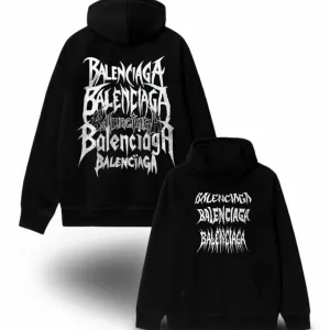 Худи Balenciaga BB Logo унисекс черные баленсиага кофта толстовка свитшот