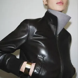 Шкіряна куртка бомбер Zara 100% шкіра ягня