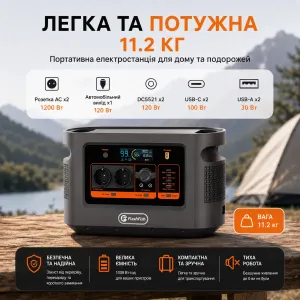 Зарядна станція FlashFish E112B 1200W 1008Wh LiFePO4 Нова