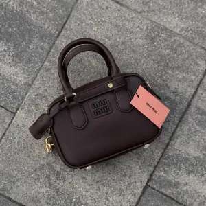 Сумка miu miu Arcadie leather bag коричнева шкіряна