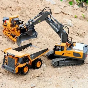 Радіокерована будівельна техніка 4×4 — екскаватор, самоскид, бульдозер, навантажувач на пульті керування