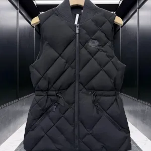 Жіноча чорна пухова жилетка Burberry Devonside з приталеним силуетом, гусячий пух 90%