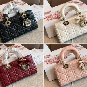 Жіноча сумка Dior Lady D-Joy 21 см чорна біла бордова кремова