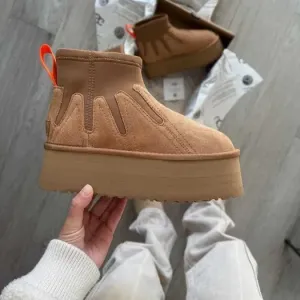 Уггі UGG Dipper Mini Platform Ankle Chestnut premium натуральна замша і овчина