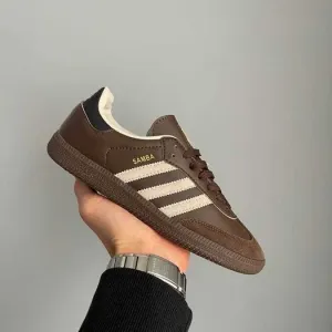 Кросівки Adidas Samba OG Dark Brown Beige Gum premium | Кроссовки Адидас жіночі