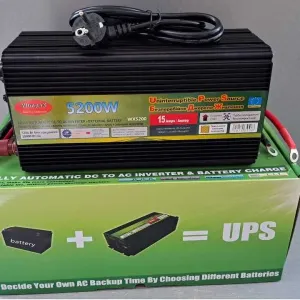 Преобразователь Wimpex 5200W-12V с зарядным устройством 15А. Инвертор