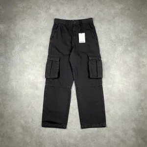 Штани карго BERSHKA Relaxed Fit Чоловічі Широкі Мішкуваті Чорні На Осінь Нові