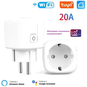 Розумна розетка 20А. Wi-Fi розетка 20 A. Лічильник спожитої електрики