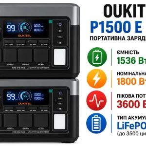 НАЯВНІСТЬ - Зарядна станція Oukitel p1500e plus ( 1536wh, 1800 w) для дому квартири