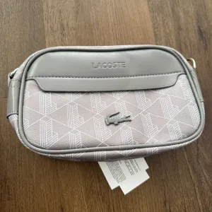 Сумка через плече Lacoste Monogram сіра, чоловіча сумка кросбоді Lacoste, стильна через плече
