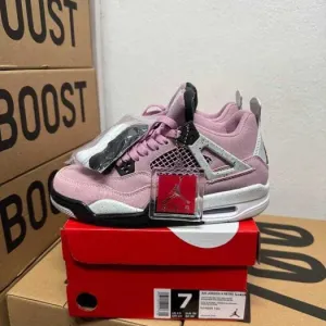 Кроссовки Nike Jordan 4 pink / Джордан розовые высокие 37 38 39 40