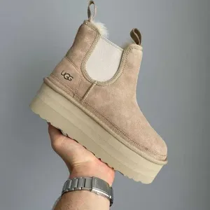 Уггі UGG Neumel Chelsea Platform Sand premium натуральні хутро та замш