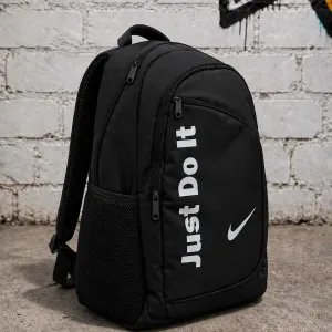 Качественный мужской рюкзак с принтом "Nike". Цвет: черный.