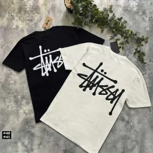 Новая футболка Stussy — Basic — Чорна / Біла — Стусси Базовая — ХС С М Л ХЛ