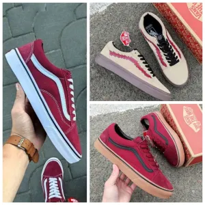 Vans old school бордовые бежевые кеды кроссовки красовки кросівки кеди вансы ванс  чоловічі жіночі  літні весняні 36 37 38 39 40 41 42 43 44 р